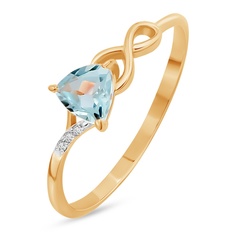 Кольцо из красного золота р. 17 585Gold 201015121, топаз\фианит