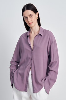 Рубашка женская Finn Flare BAS-10040 фиолетовая L