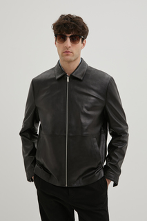 Кожаная куртка мужская Finn Flare FBE21800 черная 2XL