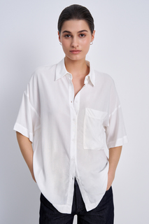 Рубашка женская Finn Flare BAS-10060 белая 3XL