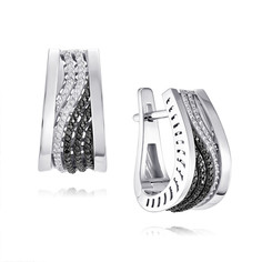 Серьги из белого золота ADAMAS 24041039/01-А51ДЧ-421, бриллиант АДАМАС