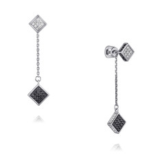 Серьги из белого золота ADAMAS 21041478/01-А51ДЧ-421, бриллиант АДАМАС