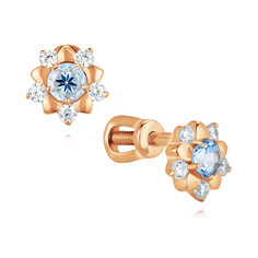 Серьги из красного золота ADAMAS 21041643/01-А50Д-659, топаз/фианит АДАМАС