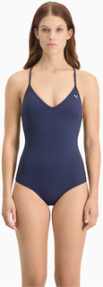 Купальник слитный женский PUMA Swim Women V-Neck Crossback Swimsuit 1P синий XL