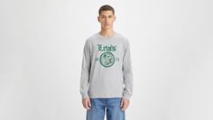 Лонгслив мужской Levis LS STD GRAPHIC TEE BEAR CREST MIDTONE HE серый M Levis®
