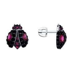 Серьги из серебра SOKOLOV 94026751, корунд искусственный\фианит