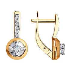 Серьги из комбинированного золота SOKOLOV 028690, фианит