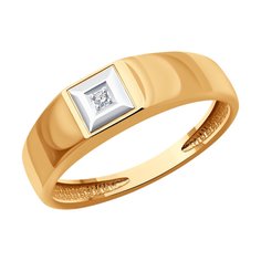 Кольцо из красного золота р. 19,5 Diamant 51-212-02221-1, бриллиант