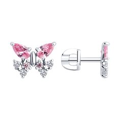 Серьги из серебра SOKOLOV 94026767, фианит