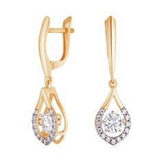Серьги подвески из серебра ЮВЕЛИР КАРАТ 2129452/9п, фианит