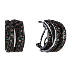 Серьги из серебра с фианитом Element47 OE01472C_SR_001_BLK