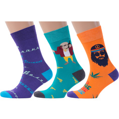 Комплект носков мужских MoscowSocksClub msk3-М06 оранжевых; бирюзовых; фиолетовых 27