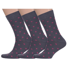 Комплект носков мужских Нева-Сокс 3-МН-НС серых; розовых 29