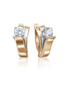 Серьги из золота PLATINA jewelry 02-4221-00, фианит