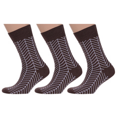 Комплект носков мужских MoscowSocksClub msk3-М39 коричневых 29