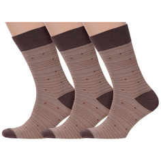 Комплект носков мужских MoscowSocksClub msk3-М40 коричневых 29