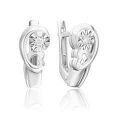 Серьги из золота PLATINA jewelry 02-5255-00, бриллиант