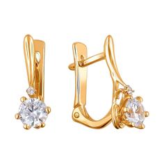 Серьги из золота с фианитом Эстет 01С1112010