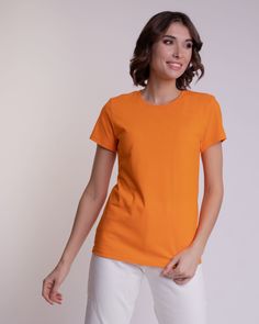Футболка женская Uzcotton Premium оранжевая S