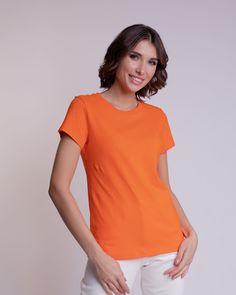 Футболка женская Uzcotton W-F оранжевая L