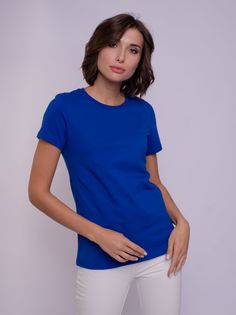 Футболка женская Uzcotton W-F синяя XL