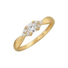 Кольцо из золота с фианитом р.16,5 Эстет 01К139307
