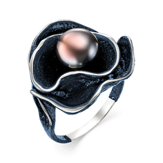 Кольцо из серебра DeFleur 51270S2U, жемчуг культивированный/эмаль