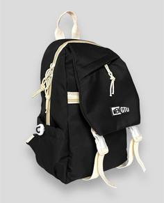 Сумка-рюкзак женская 9215-txt черная/белая, 30х19х12 см No Brand