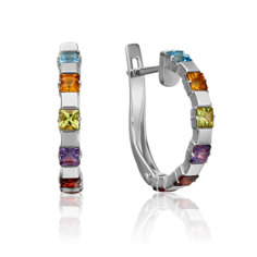 Серьги из золота PLATINA jewelry 02-4475-00, аметист