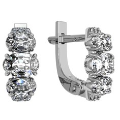 Серьги из серебра с фианитом ПРИВОЛЖСКИЙ ЮВЕЛИР 301357-FA11