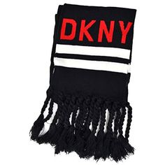 Шарф женский DKNY DY0192 черно-красный, 159x21 см