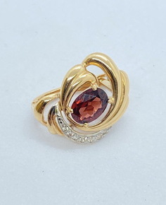 Серьги из золота Новик-М 20660, гранат/фианит