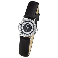 Наручные часы женский Platinor 98106 черные, фианит