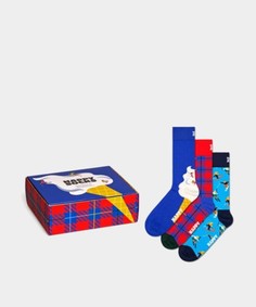 Комплект носков женских Happy Socks XDSK08 разноцветных 36-40, 3 пары
