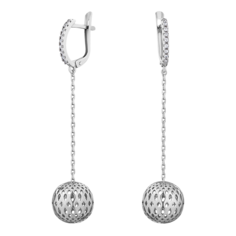 Серьги серебряные с фианитами арт. 2128834/9 Ювелир Карат