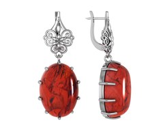 Серьги из серебра ПРИВОЛЖСКИЙ ЮВЕЛИР 361764-YS, яшма