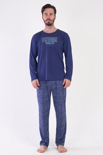 Пижама мужская VIENETTA MAN 305036 синяя 2XL