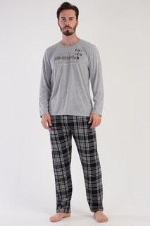 Пижама мужская VIENETTA MAN 305087 серая 4XL