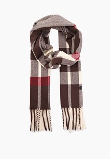 Шарф унисекс Rosedena shawlcy2222 коричнево-бежево-красный, 30x180 см