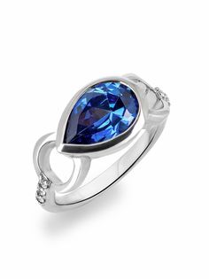 Кольцо из серебра р. 16,5 L-Silver 72-КО-AR0653Z, сапфир искусственный/фианит