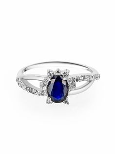 Кольцо из серебра р. 18 L-Silver 102-KO-003, сапфир