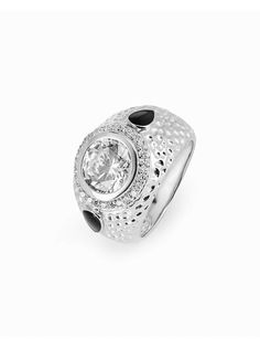 Кольцо из серебра р. 19 L-Silver 122-КО-SJT886R, фианит/агат