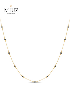 Ожерелье-цепь из золота 45 см MIUZ Diamonds N2042-LIO-0054-Y, оникс