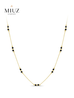 Ожерелье-цепь из золота 45 см MIUZ Diamonds N2042-LIO-0056-Y, оникс