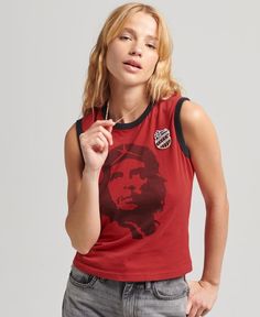 Майка женская Superdry W6011537A красная 12 UK