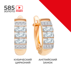 Серьги из золота REDzoloto 04-52-0077-00, фианит