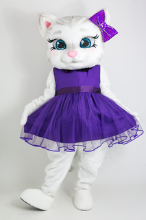 Ростовая кукла унисекс Кошка Mascot Costume Мат7 белая 44-52 RU
