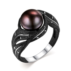 Кольцо из серебра DeFleur 51887S2B, жемчуг культивированный/эмаль
