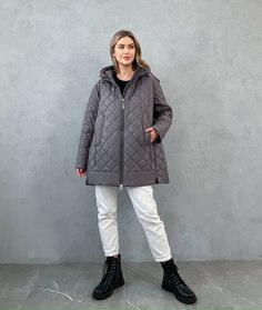 Куртка женская 358 коричневая 66 RU No Brand