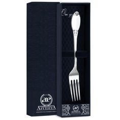 Вилка серебряная десертная Гладкая в футляре АргентА